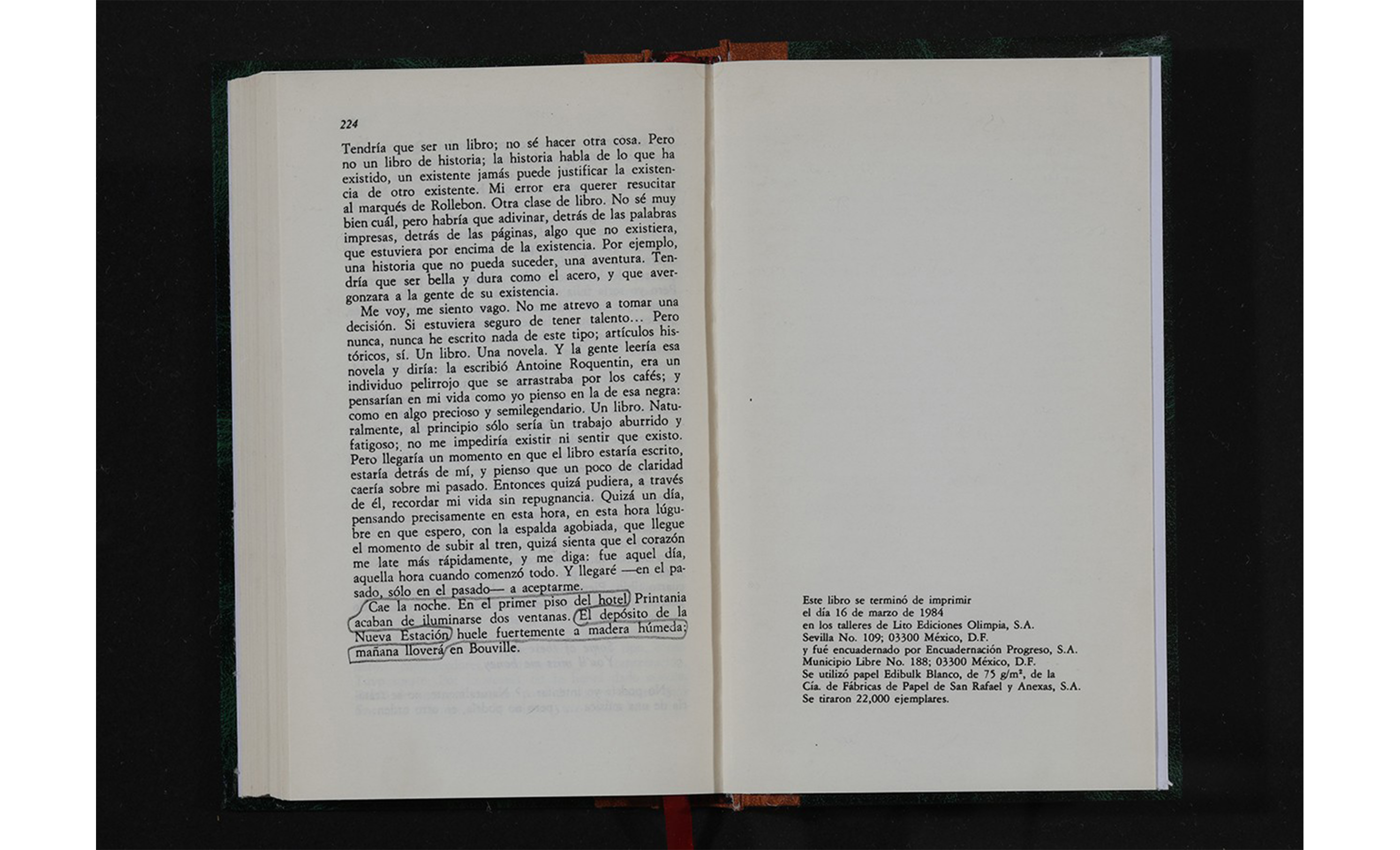 Paisajes literarios (La náusea, Jean-Paul Sartre), libro, 2015 : Francisco Ugarte