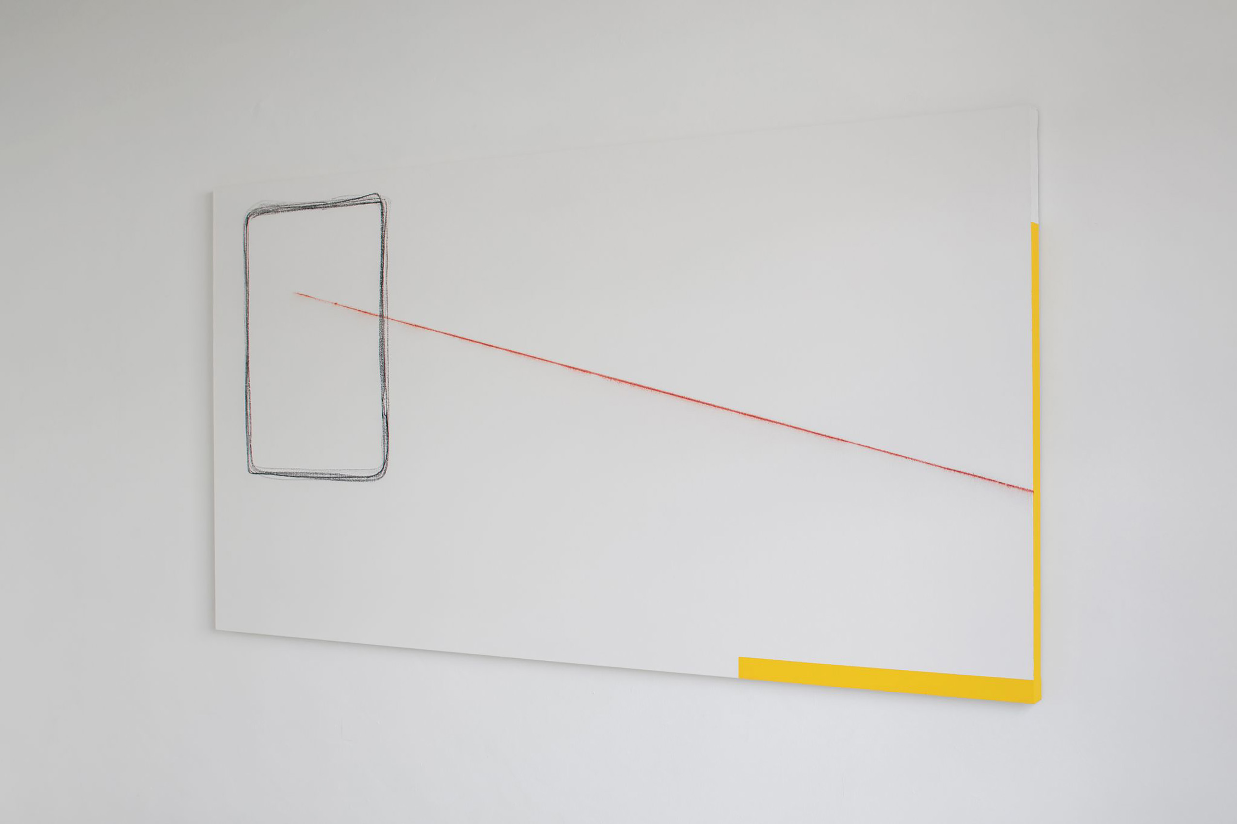 Óleo amarillo, tiralíneas y carboncillo, 2020 : Francisco Ugarte